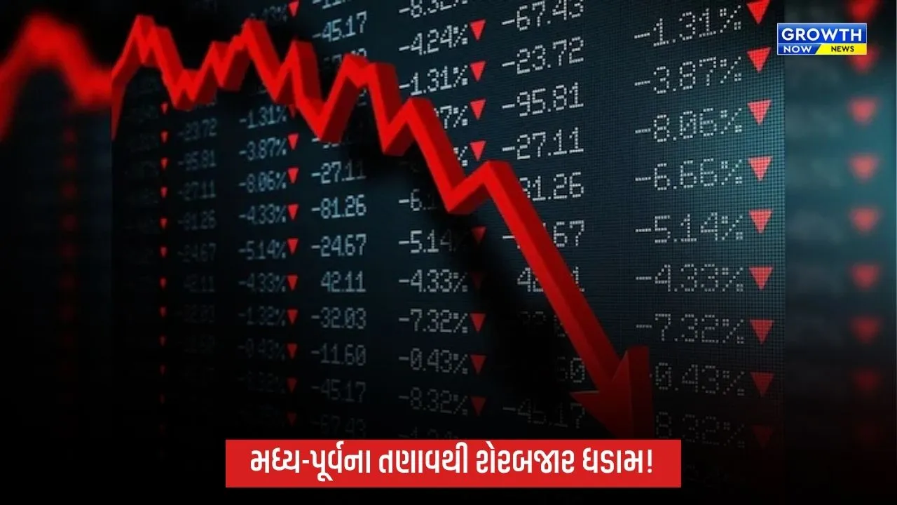 મિડલ-ઇસ્ટના તણાવની અસર, ભારતીય શેરબજાર ઘટાડા સાથે બંધ; સેન્સેક્સ 374 અંક ગગડ્યો