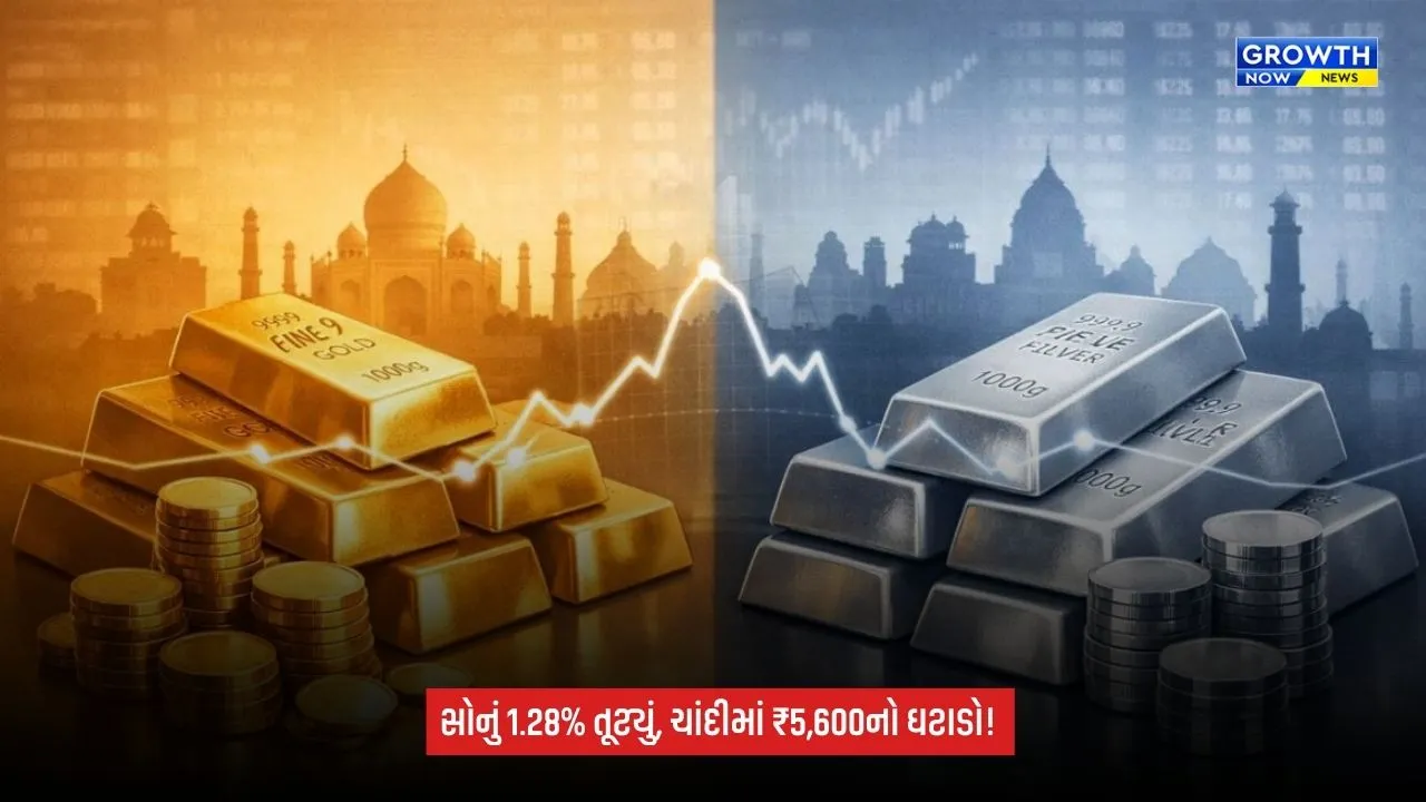 Gold Silver Price Fall: સોનું 1.28% તૂટ્યું, ચાંદીમાં કિલોદીઠ ₹5,600થી વધુનો ઘટાડો