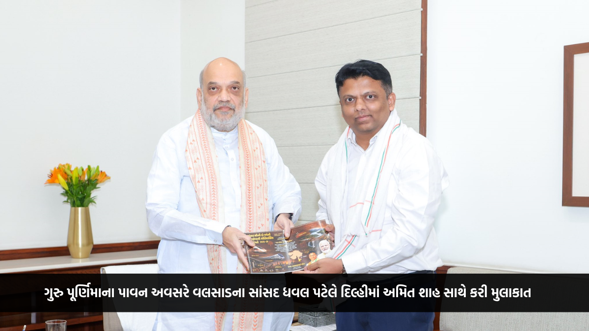 ગુરુ પૂર્ણિમાના પાવન અવસરે વલસાડના સાંસદ ધવલ પટેલે દિલ્હીમાં અમિત શાહ સાથે કરી મુલાકાત, મેળવ્યા આશીર્વાદ અને માર્ગદર્શન